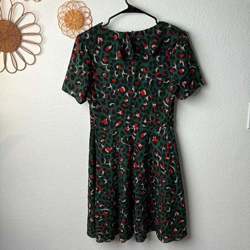Voodoo Vixen Stylish Green and Red Leopard Spots Dress - Picture 3 of 4